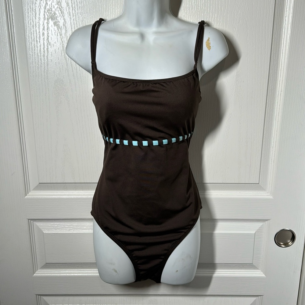 Merona One piece swimsuit‎ brown spaghetti strap size XL